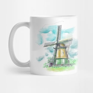 Watercolor Art Windmill Mug